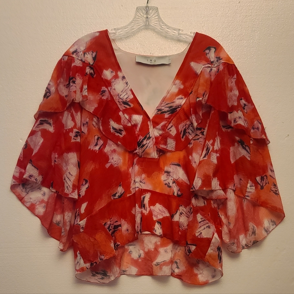 IRO Paris silk/linen/viscose blend top sz large